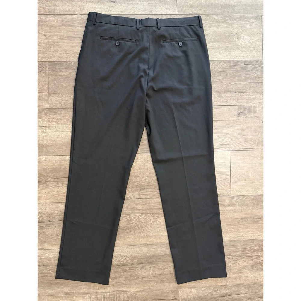 Banana Republic Slim Fit Dress Pants Black Mens 36x32‎ Flat Front Slacks